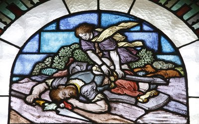 Farget glass: David og Goliath, Budapest, Hongrie av Unbekannt