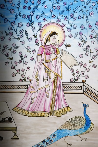 Farget glass i Iskcon-tempelet, Londres, Grande-Bretagne av Unbekannt