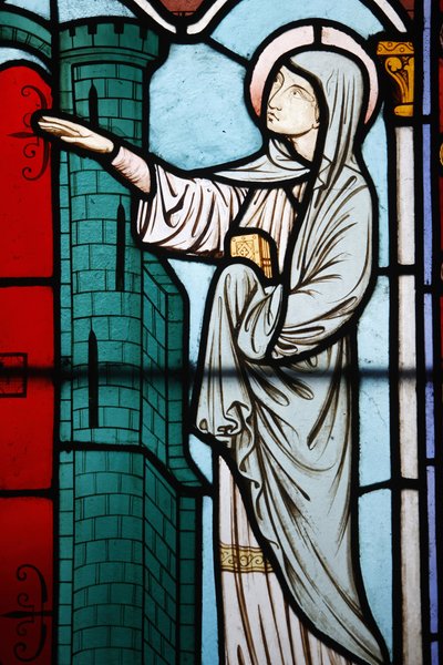 Glassmalerier i Notre Dame katedralkloster: historien om Sainte Genevieve, skytshelgen for Paris, Paris, Frankrike av Unbekannt