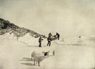 Start av Western Party fra Cape Royds, c1908, 1909. av Unbekannt