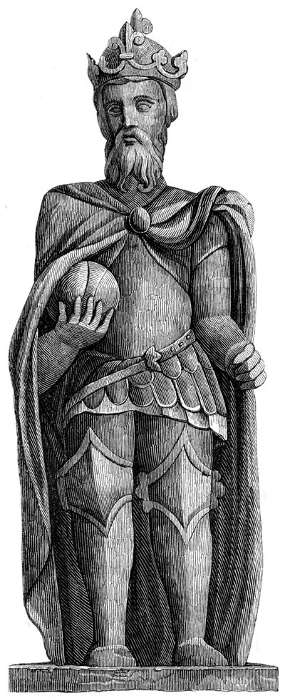 Statue av Karl den Store 712-814, St Julien le Pauvre, Paris, 11-1200-tallet 1849 av Unbekannt