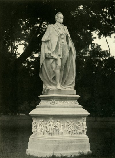 Statue av Lord Curzon i Grounds of Victoria Memorial Hall, 1925. av Unbekannt