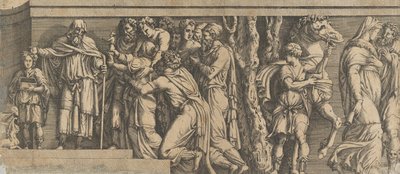 Statue av Niobe og hennes tilbedere, med Apollo og Diana og andre figurer, 1543-47. av Unbekannt