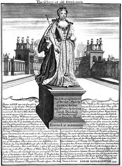 Statue av dronning Anne 1665-1714, Blenheim Palace, Oxfordshire, 1738 av Unbekannt