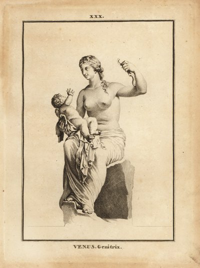 Statue av Venus Genetrix, romersk gudinne for kjærlighet, skjønnhet, sex og fruktbarhet, som mor med barn Eros av Unbekannt