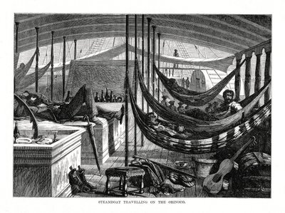 Dampbåt som reiser på Orinoco, Sør-Amerika, 1877 av Unbekannt