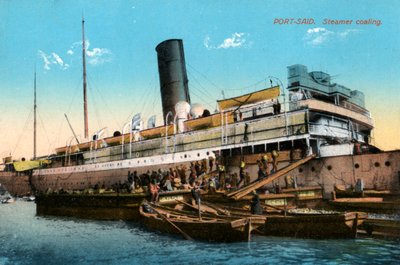 Steamer coaling, Port Said, Egypt, 1900-tallet av Unbekannt