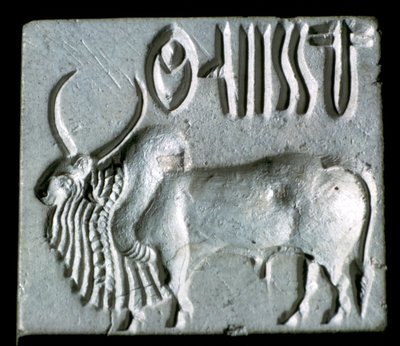 Steatittsel med pukkelokse, Indusdalen, Mohenjo-Daro, 2500 - 2000 f.Kr. av Unbekannt