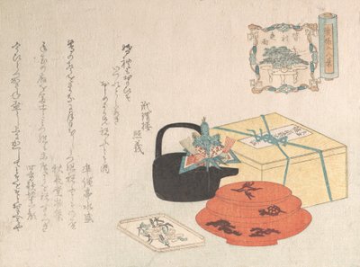 Stilleben, design av Yogoyomi, billedkalender, 1816. av Unbekannt