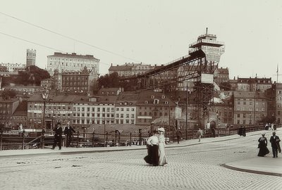 Stockholm, Sverige. Katarinahissen (heis). Rundt 1900 av Unbekannt