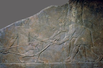 Steinpanel fra North Palace of Ashurbanipal, Nineveh, Nord-Irak, Neo-Assyrian, c645 BC av Unbekannt