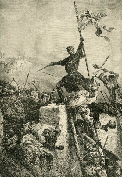Storming av Konstantinopel av Baldwin, greve av Flandern, 1204, 1890. av Unbekannt