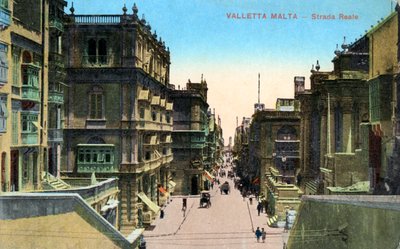 Strada Reale, Valletta Malta, 20. århundre av Unbekannt
