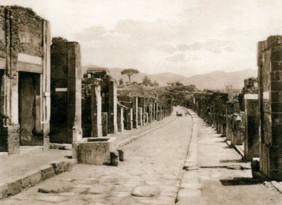 Strada dell Abbondanza, Pompeii, Italia, ca 1900-tallet av Unbekannt