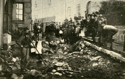 Gate i St. Ives etter et besøk fra en flom, 1901. av Unbekannt