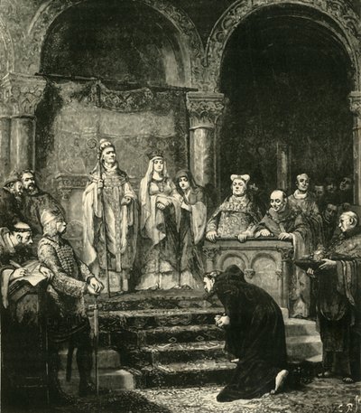 Innlevering av Henry IV. På Canossa, 1077, 1890. av Unbekannt