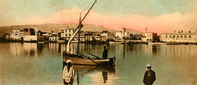 Suez - Utsikt over toun under høyvann, c1918-c1939. av Unbekannt