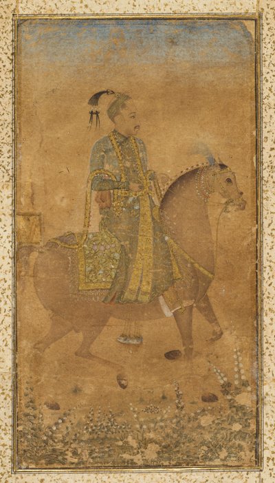 Sultan Abdullah Qutb Shah 1614-74 på hesteryggen, ca. 1635. av Unbekannt