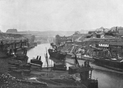 Sunderland - Ser opp elven fra broen, 1895 av Unbekannt