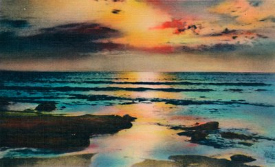 Solnedgang på Stillehavet. La Jolla, California, c1941 av Unbekannt