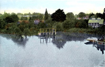 Solnedgang på Themsen, Caversham, Berkshire, 1900-tallet av Unbekannt