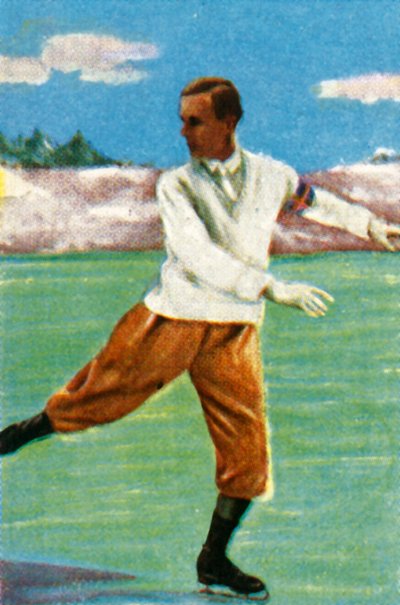 Den svenske kunstløperen Gillis Grafström, 1928. av Unbekannt