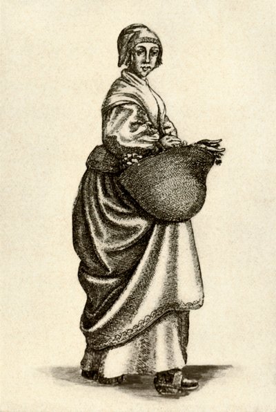 Svensk kvinne i tresko, 1640, 1937. av Unbekannt