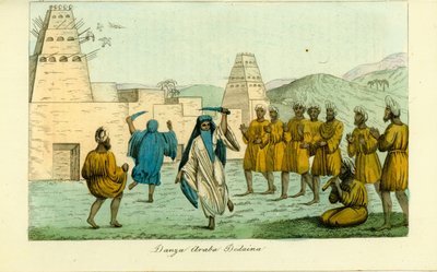 Sverddans av nomadiske beduinarabere nær kongenes dal i Theben av Giovanni Battista Belzoni av Unbekannt