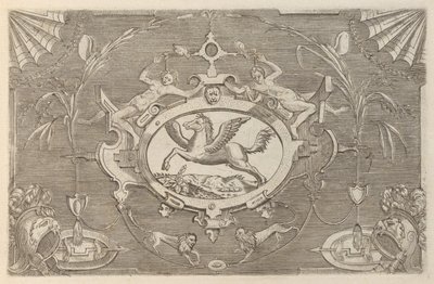 Plaketter og andre ornamenter med forskjellige og lunefulle oppfinnelser Kartusjer og andre ornamenter o ..., 1773. av Unbekannt