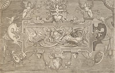 Plaketter og andre ornamenter med forskjellige og lunefulle oppfinnelser Kartusjer og andre ornamenter o ..., 1773. av Unbekannt