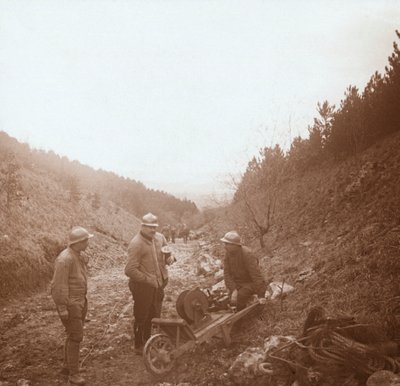 Telegrafister, Somme, Nord-Frankrike, c1914-c1918 av Unbekannt