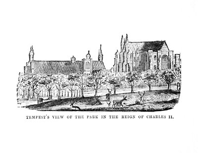 Tempests View of the Park in the Reign of Charles II, c1870 av Unbekannt