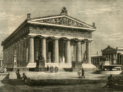 Tempel i Paestum, restaurert, 1890. av Unbekannt