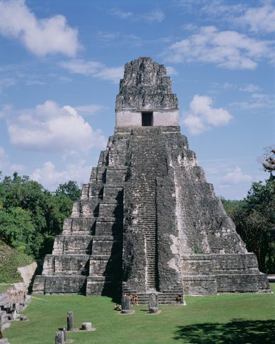 Jaguarens tempel (tempel 1) Mayan, sen klassisk periode ca. 600-900 (bilde) av Unbekannt
