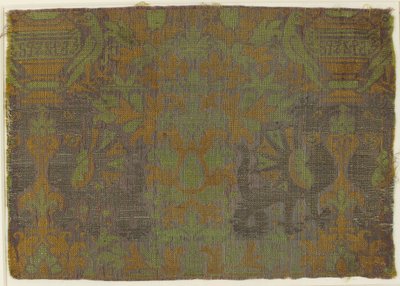 Tekstil med planter og dyr, italiensk, 1400-tallet. av Unbekannt