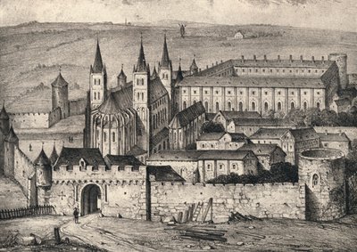 Abbey of St Germain-des-Prés på 1300-tallet, 1915 av Unbekannt