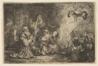 Engelen som forlater familien til Tobias, 1641. av Unbekannt