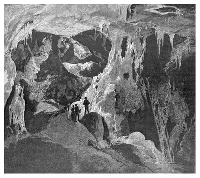 Arch Cave ser nordover, Jenolan Caves, New South Wales, Australia, 1886 av Unbekannt