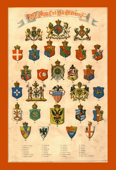 Alle nasjoners våpen, 1858. av Unbekannt