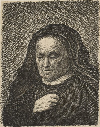 Kunstnerens mor med hånden på brystet, 1700-tallet., 1700-tallet. av Unbekannt