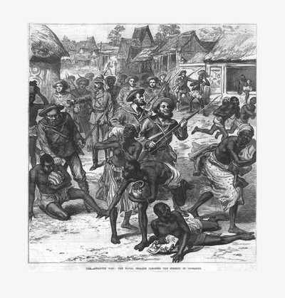 Ashantee War: Naval Brigade Clearing the Streets of Coomassie, 1874. av Unbekannt