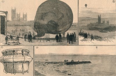 Den forsøkte ballongreisen over kanalen, 1882. av Unbekannt