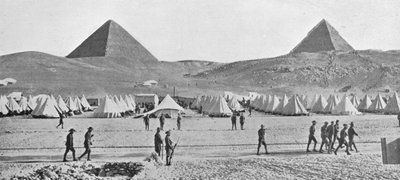 De australske troppene i Egypt slo leir nær pyramidene, 1914 av Unbekannt