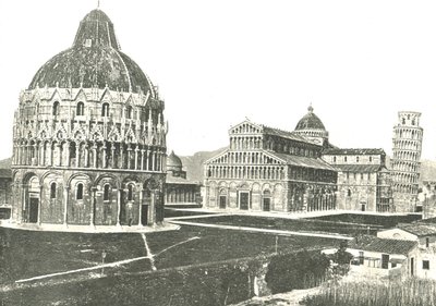 Dåpskapellet, katedralen og det skjeve tårnet, Pisa, Italia, 1895. av Unbekannt