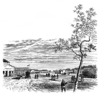 The Barracks at Meerut, India, ca 1850-tallet, 1888 av Unbekannt