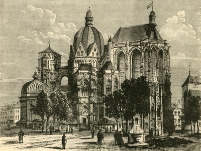 Basilikaen i Aachen, eller Aix-La-Chapelle, 1890. av Unbekannt