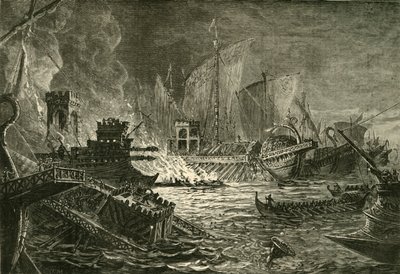 Slaget ved Actium, 1890. av Unbekannt