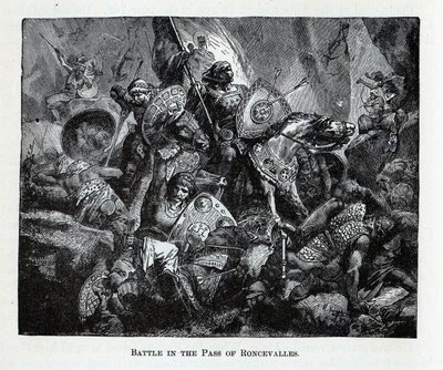 Slaget ved Roncevaux-passet, 1882 av Unbekannt