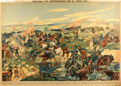 Slaget ved elven Vistula, 1915 av Unbekannt