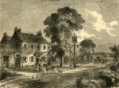 The Bell Inn, Kilburn, 1750, c1876. av Unbekannt